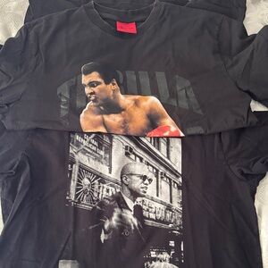 Men's Black Graphic T-Shirt with Boxing Print -Shoe Palace SET OF 2